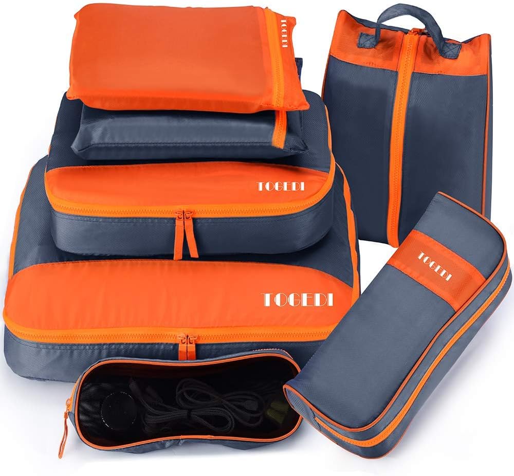 eWINNER 7 Pieces Travel Organizer Set grey