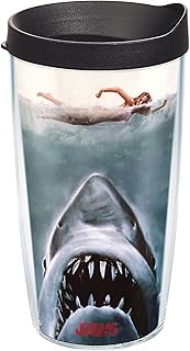 Tervis Universal Jaws Made in USA Double Walled Insulated Tumbler Travel Cup Keeps Drinks Cold & Hot, 16oz, Classic