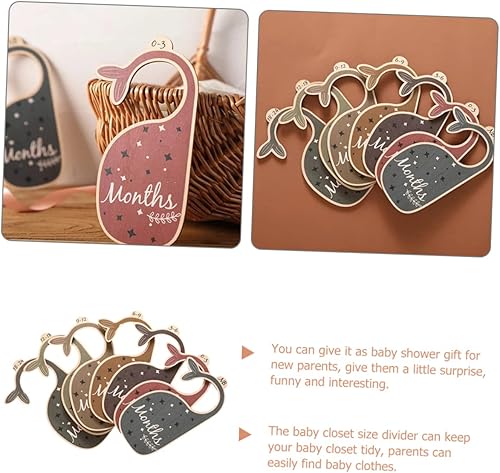 Miniatura 9 de Uonlytech Organizar el armario del bebé 7 piezas divisores de ropa de madera del armario del bebé divisores de tamaño recién nacido a 24 meses