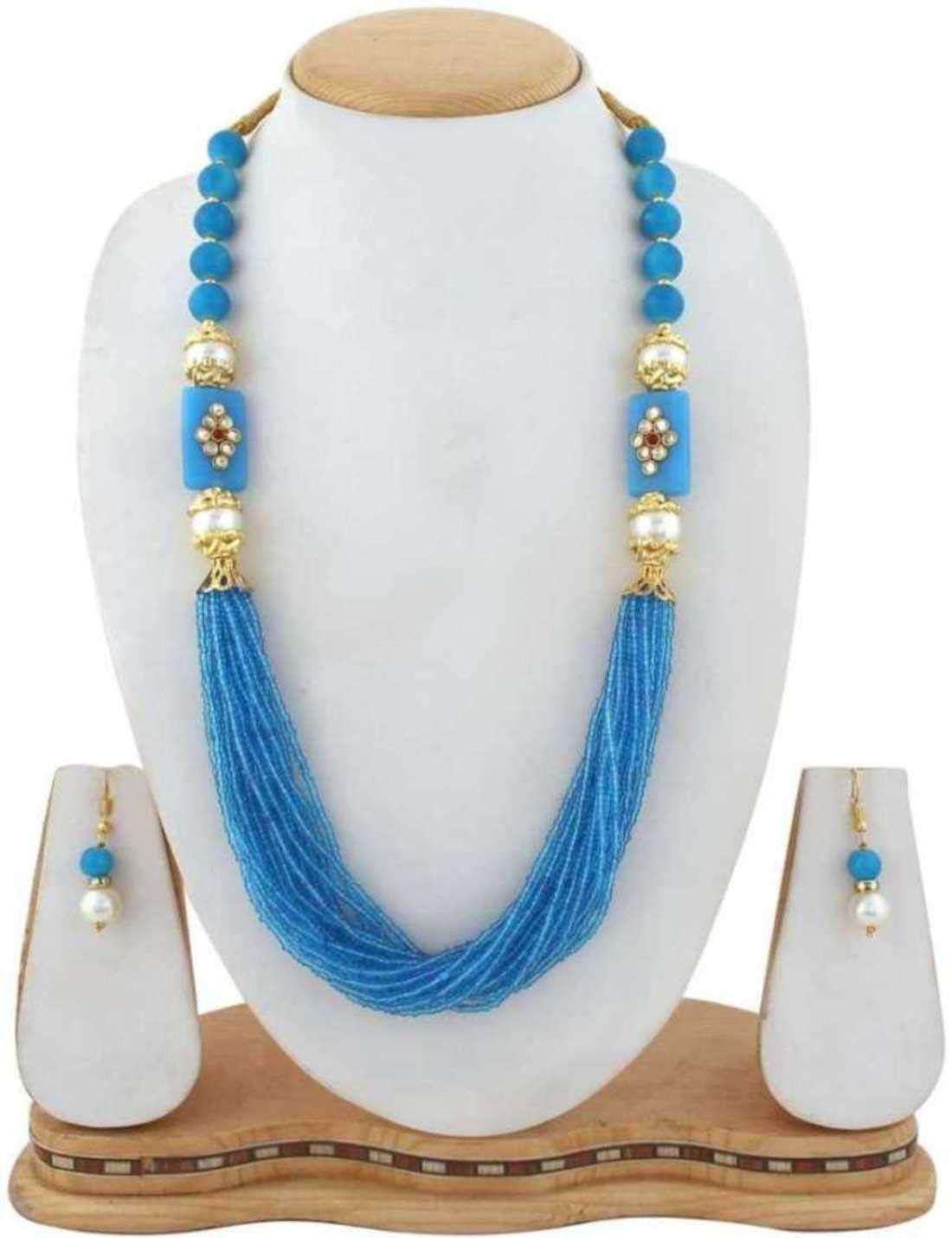 Jewar Mandi Gold Plated Fringe Necklace for Women (White) (8433) (B08KJD5BKP) Amazon Price History, Amazon Price Tracker