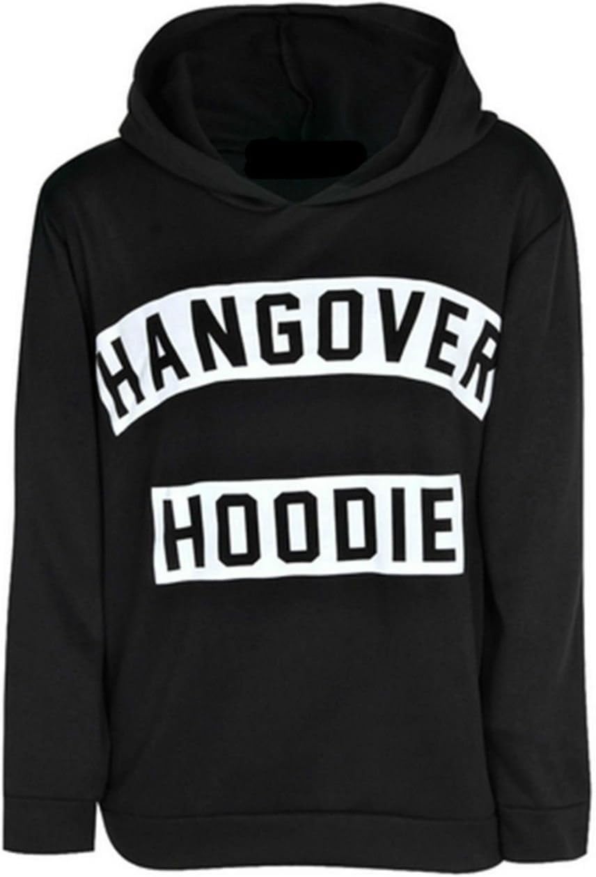 New Womens Hangover Hoodies Print Long Sleeve Ladies Top Sweatshirt Size 8-14 (X-Large 14, Black)