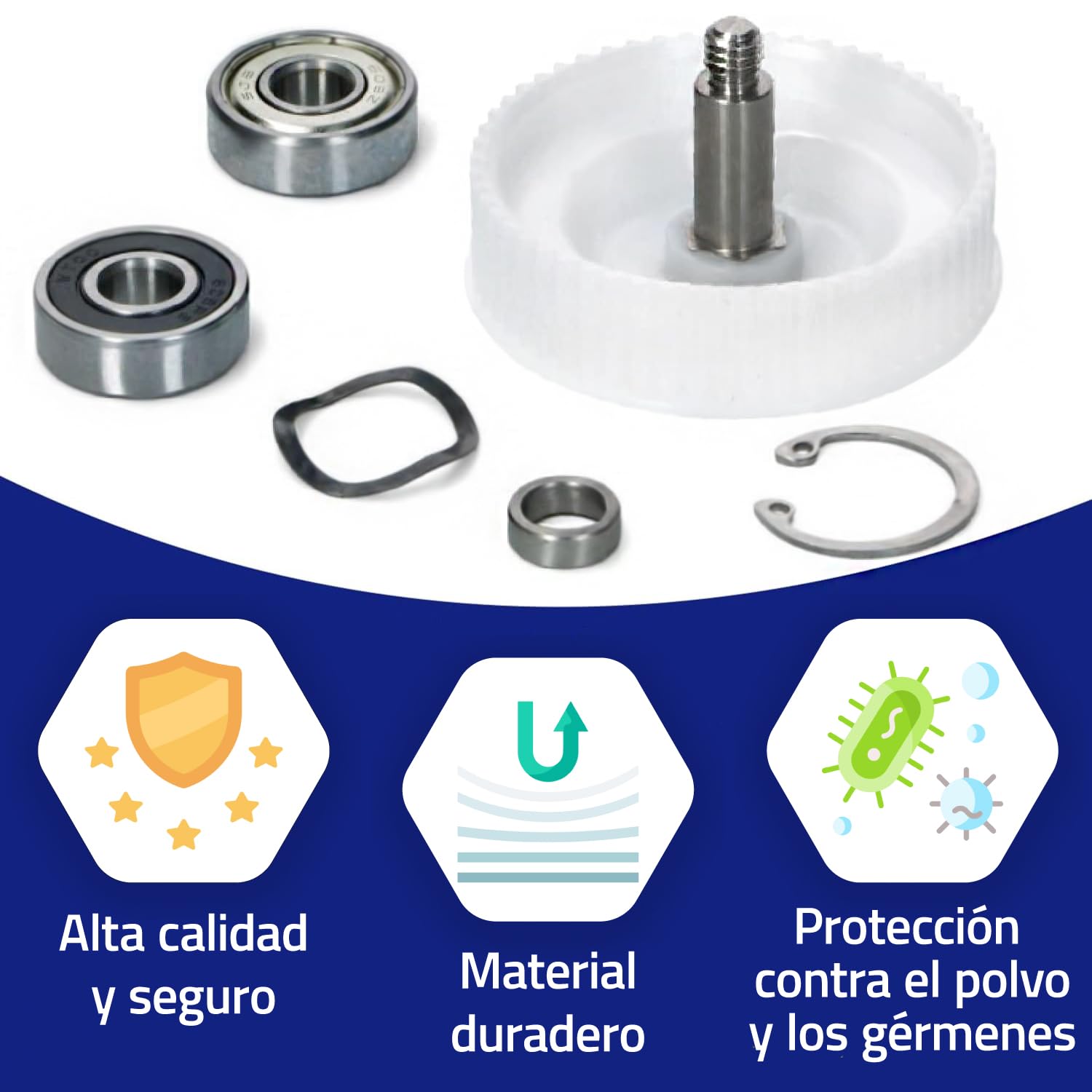 Juego de Engranajes y Rodamientos para el Mecanismo del Robot de Cocina para Thermomix TM21 Vorwerk Garantía de 10 Años - Monteral