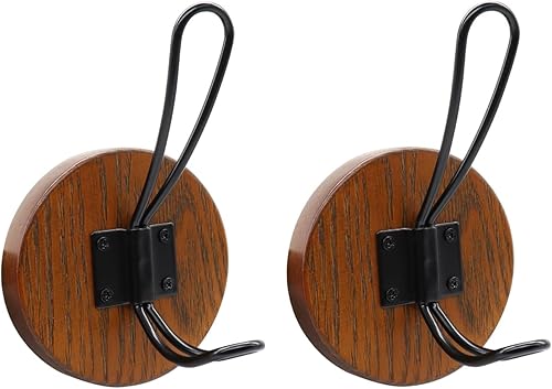 Ganchos para toallas de baño, paquete de 2 ganchos de pared rústicos de granja para colgar batas, colgador de puerta autoadhesivo para colgar en la