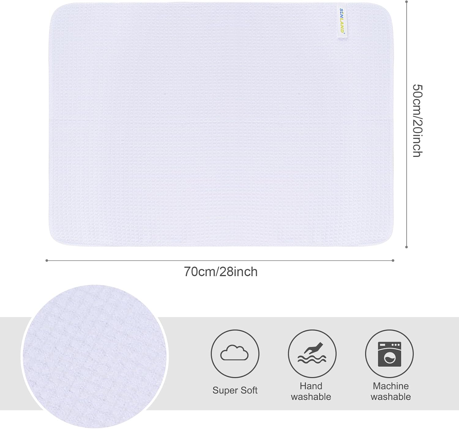 SINLAND Sublimation Blank Towels Waffle Kitchen Towel White 20x28 10 Pack image 2