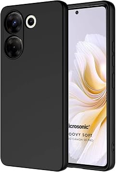 Microsonic TECNO Camon 20 Pro 4G i in K l f Groovy Soft Siyah [Camon 20 Pro 4G ile Uyumlu K l f - Siyah]