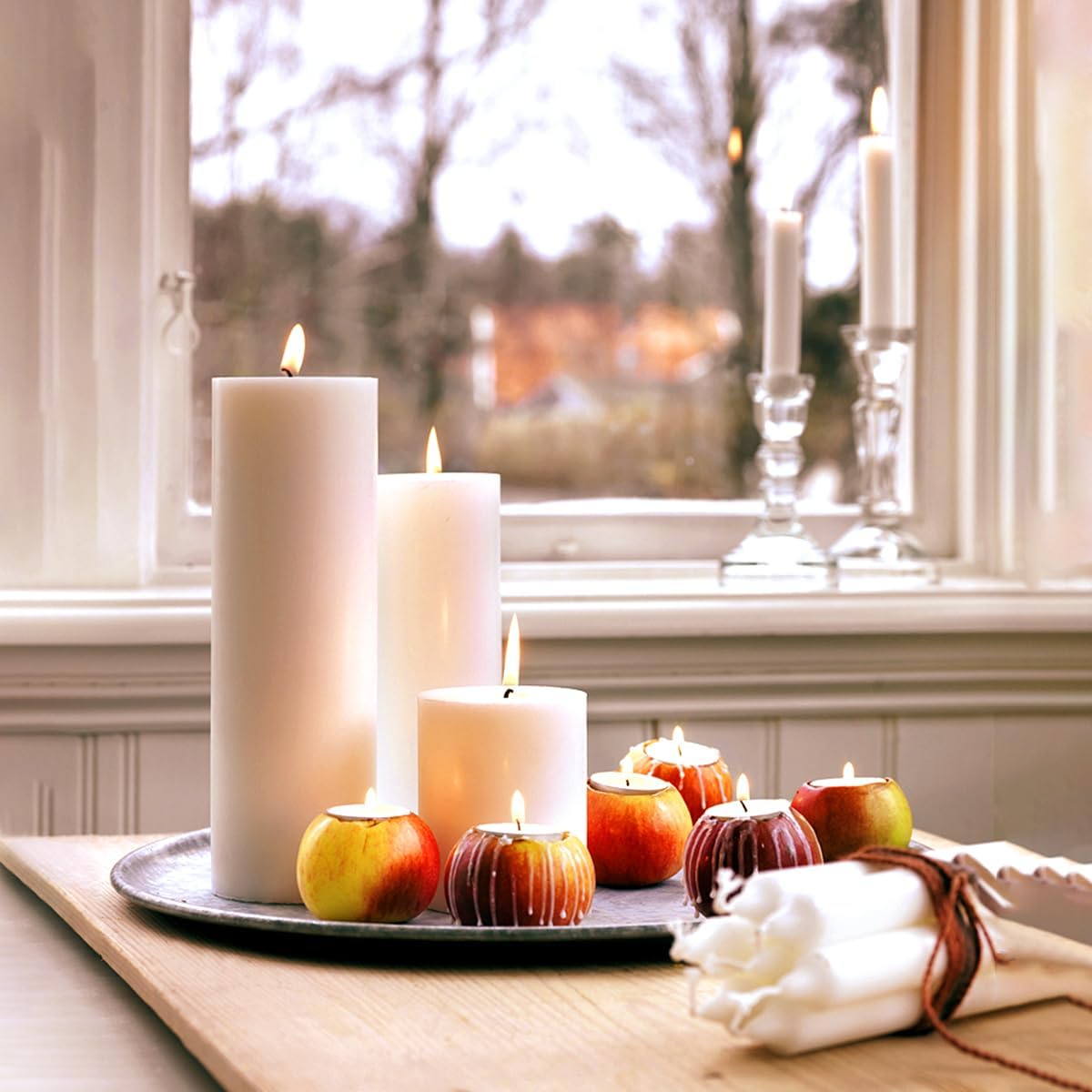 3 Packs Unscented Different Sizes White Pillar Candles, Dripless 3x4, 3x6, 3x8 Inch Cylinder Candles for Wedding, Home Decor, Dinner Table, Party, Power Outage, Emergency