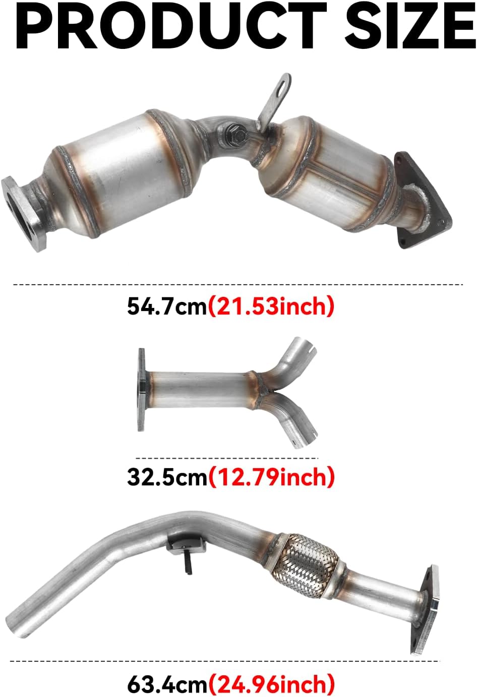 52285 52284 Catalytic Converter and Flex Y-Pipe Compatible with Infiniti G37 2009-2013 3.7L, Replece# 12H5484 12H5485 (EPA Compliant)
