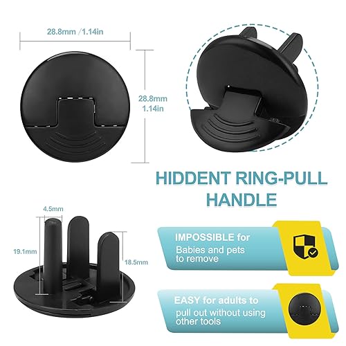Vista 14 de PRObebi Fundas para enchufes a prueba de bebés, color blanco, paquete de 38 fundas para enchufes eléctricos, fundas para enchufes a prueba de niños