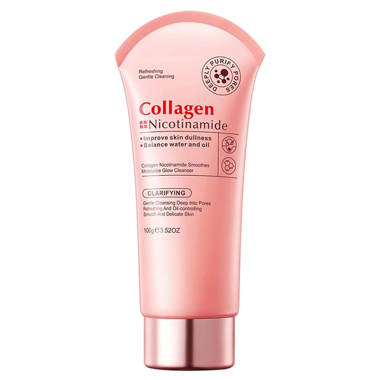 Women Facial Cleanser Deep Cleansing Pores Oil-control Gentle Rich and Delicate Foam Face Wash Pink One Size
