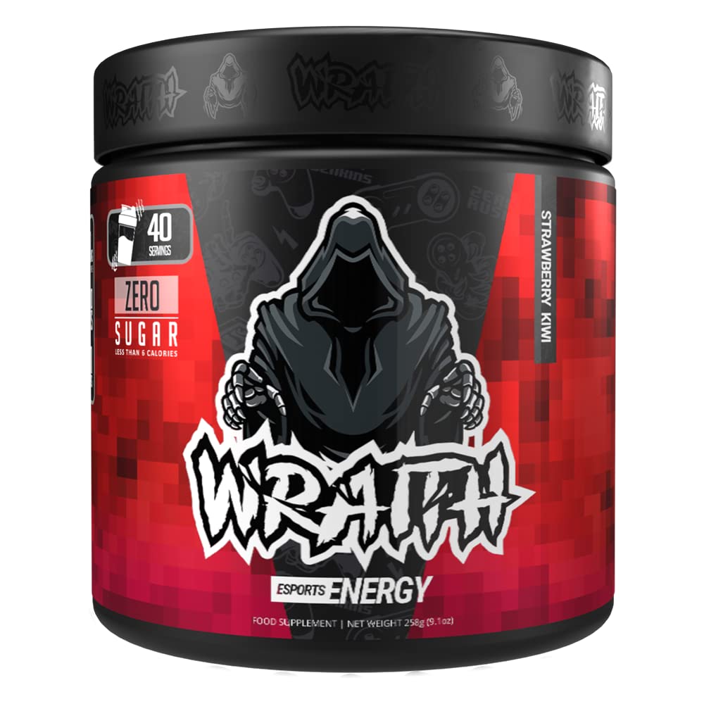 Wraith Gaming Energy Formula Drink | Esports | Zero Sugar | 40 Servings (Strawberry & Kiwi)