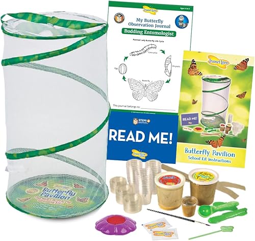 Kit escolar Butterfly Pavilion con 33 orugas vivas y diario de actividades STEM