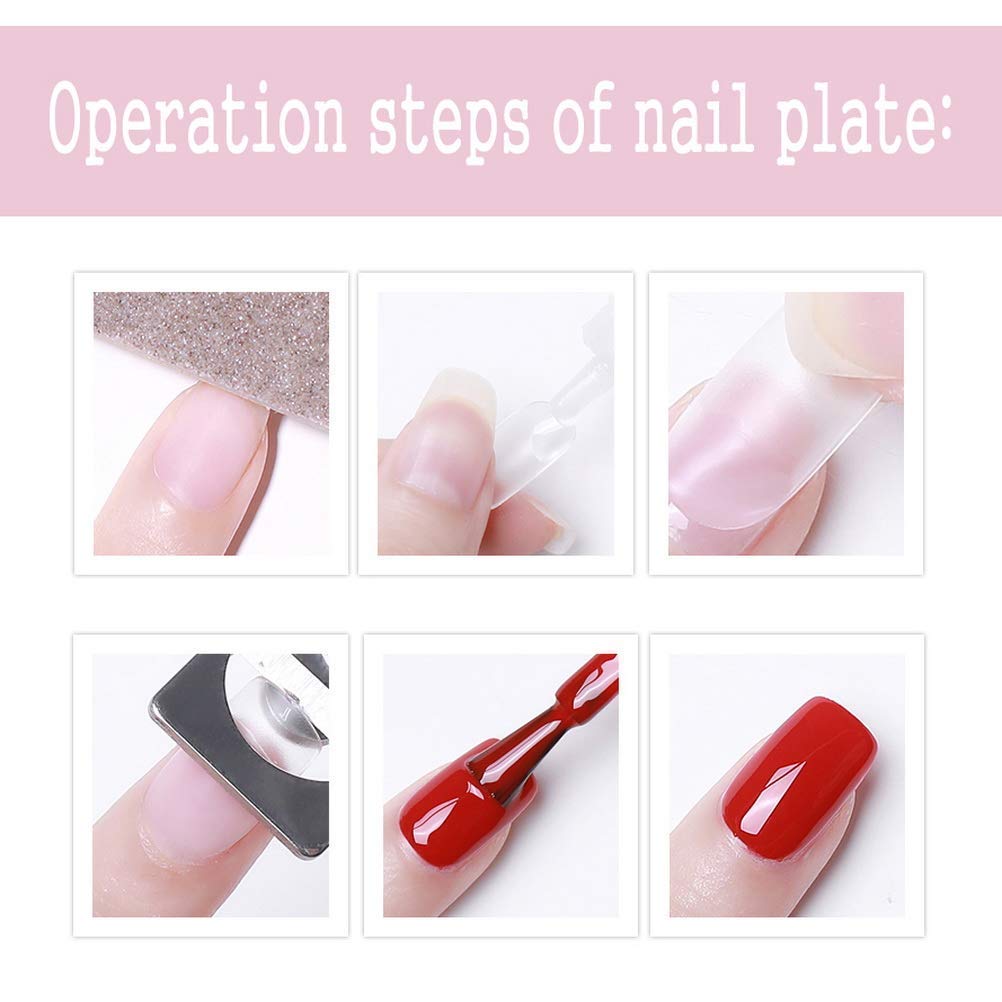 Pimoys 500 Pcs Clear Short Square Press on Nails,10 Sizes Short Square Nails Full Cover Artificial Acrylic Fake False Nails for Women Girls Nail Art Design DIY Nail Salons