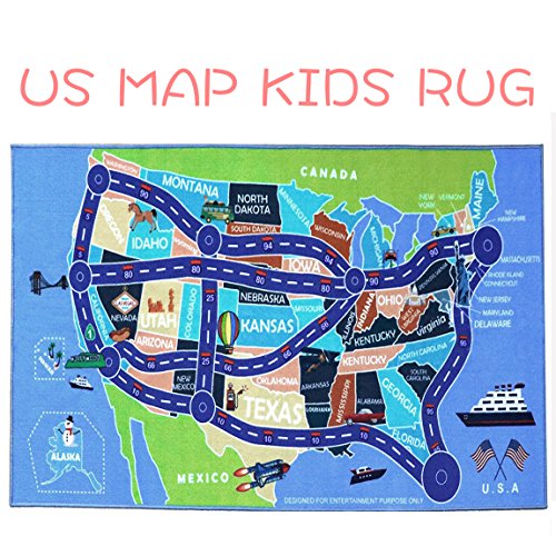 2018 Kids Rug Area Play Mat Car Carpet with Road 4' 11