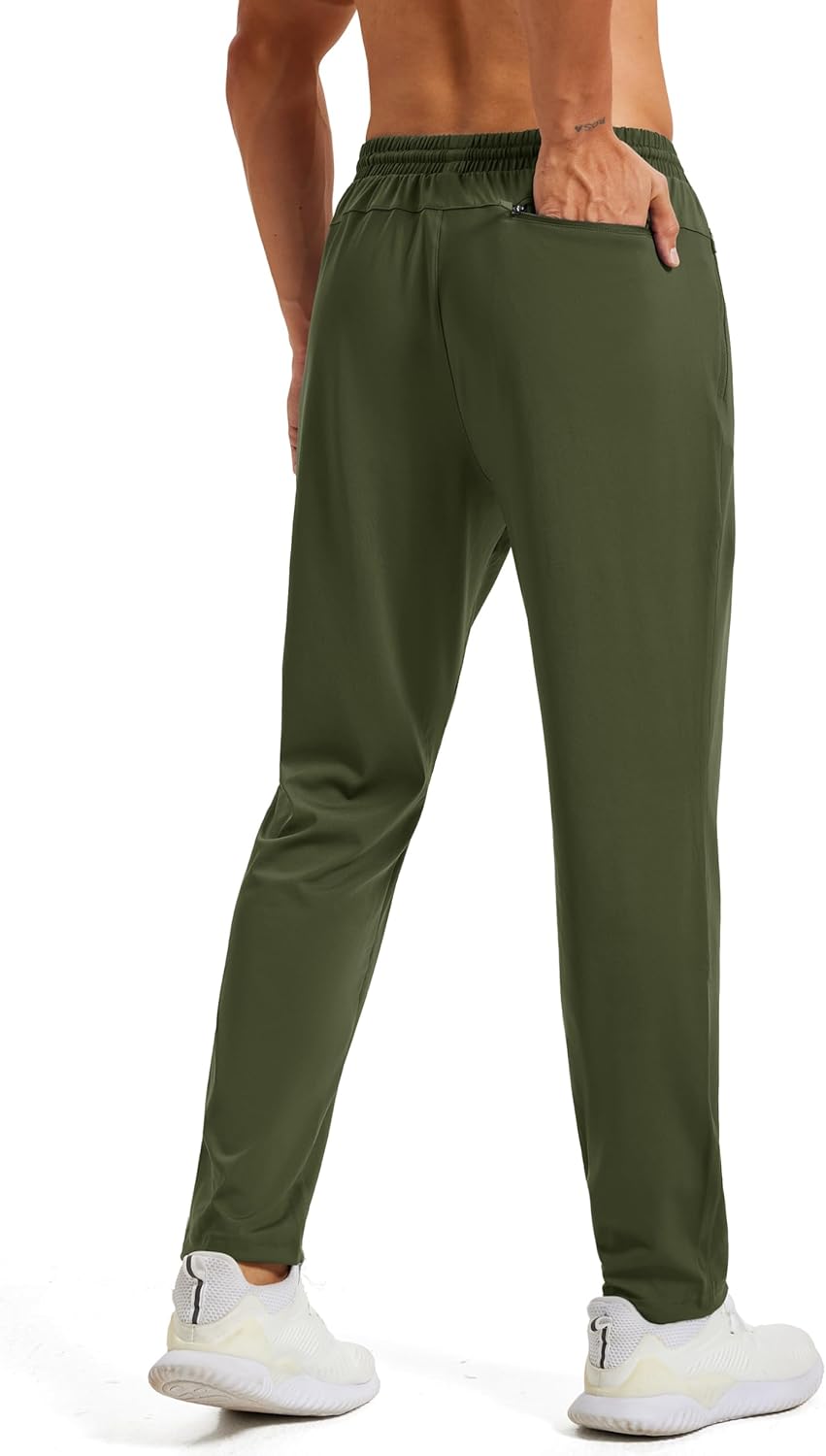 MAGCOMSEN Men's Athletic Pants with Zipper Pockets Lightweight Tapered Joggers Breathable for Workout Running Travel - Image 3