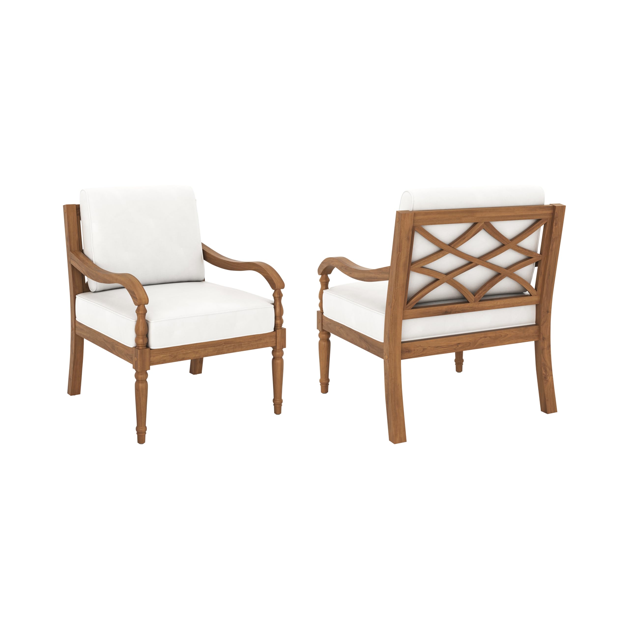 Amazon.com : New Classic Furniture Savannah Wood Club Chairs in