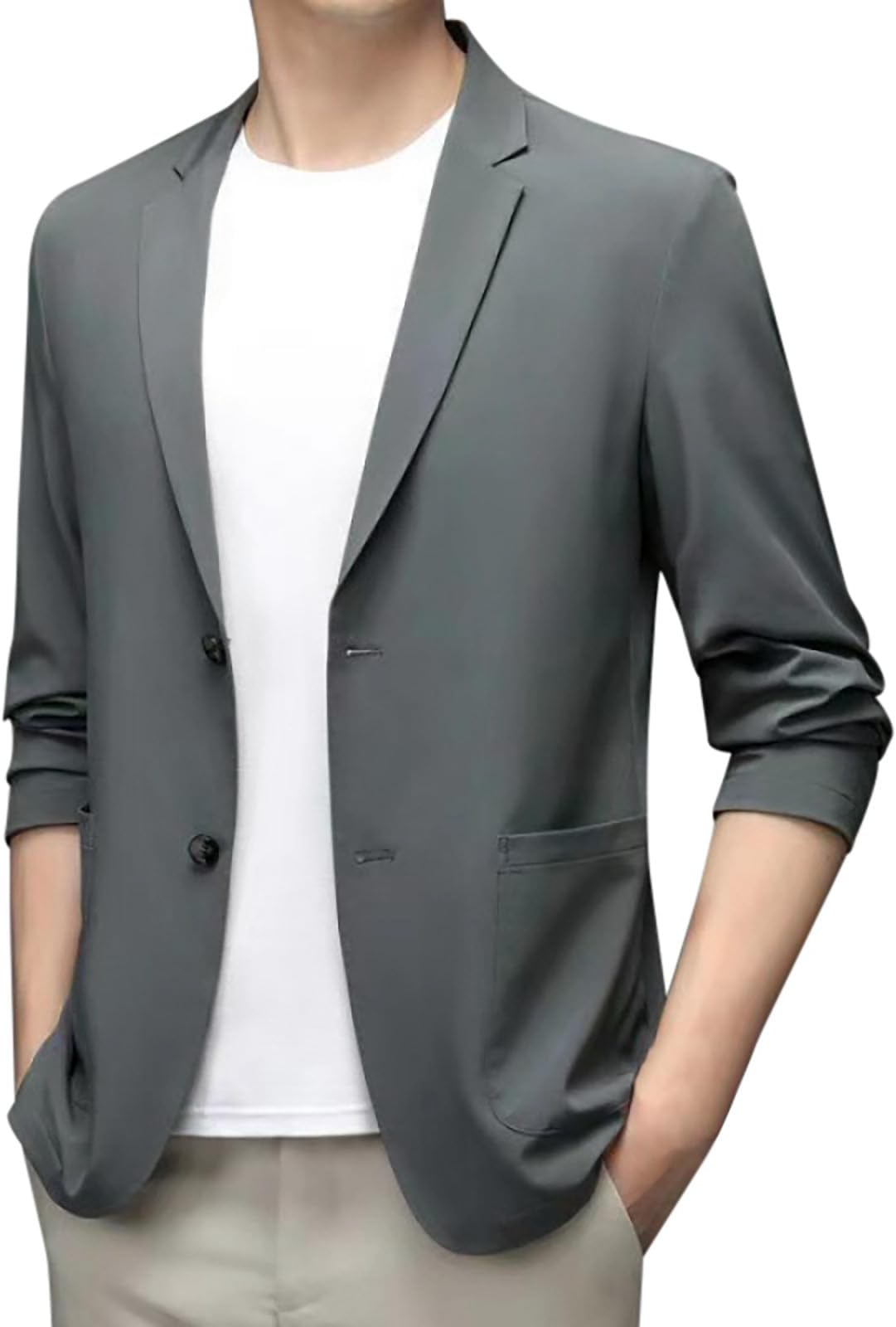 Mens Blazers Smart Casual Mens Formal Jacket Tailored Fit Wedding Blazer Business Office Smart Wear 1 Button Wedding Prom Groom Suits