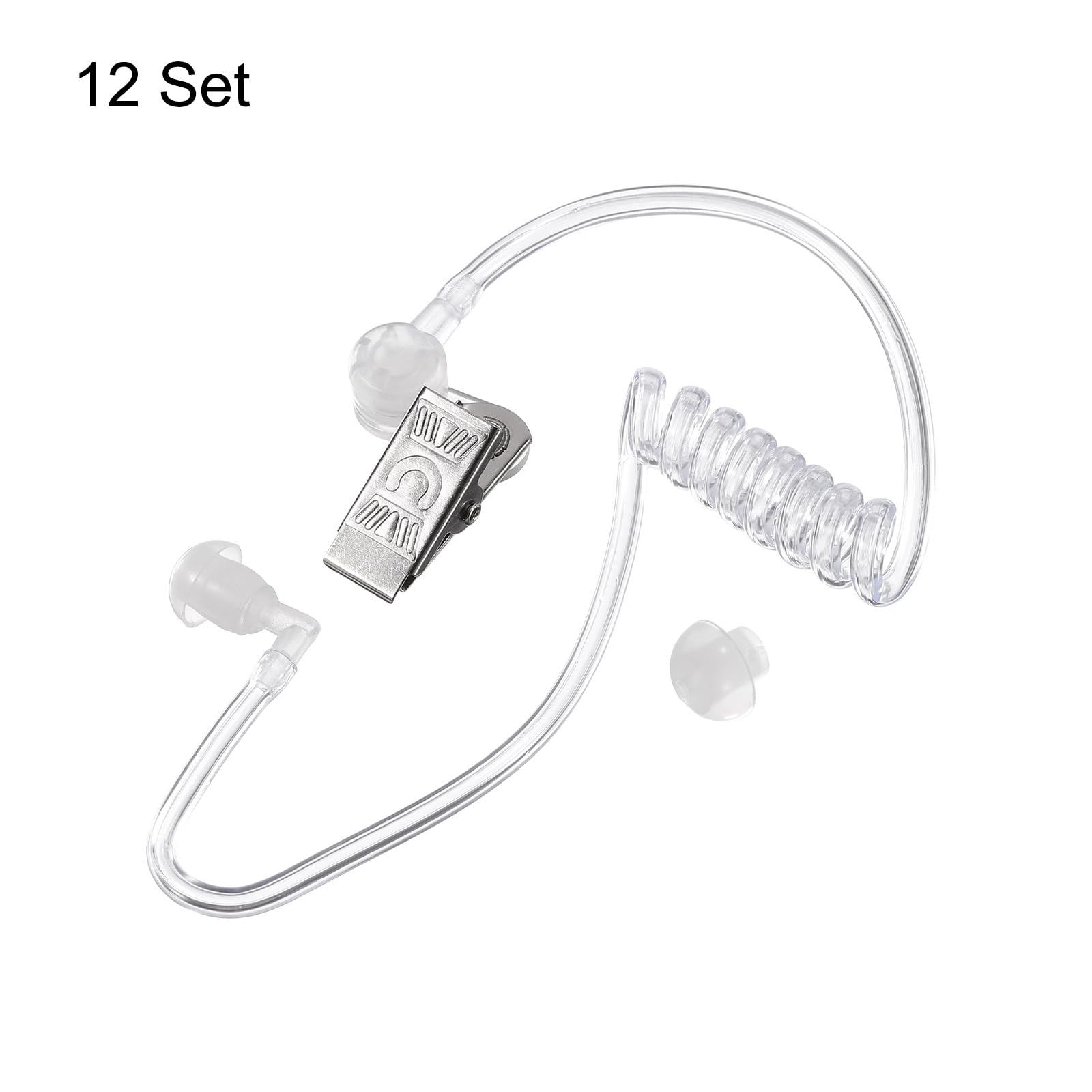 QUARKZMAN Orecchio Pezzo Auricolare Agente Segreto Auricolare Costume Puntello con Auricolari Sostituzione Acustica Tubo per 2-Via Radio Audio Cuffie 12pz