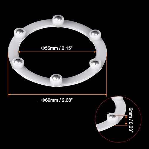 Miniatura 2 de MECCANIXITY Soporte giratorio de 2.7 pulgadas con rodamientos de bolas de acero, plataforma giratoria anular Lazy Susan para gabinetes de esquina de