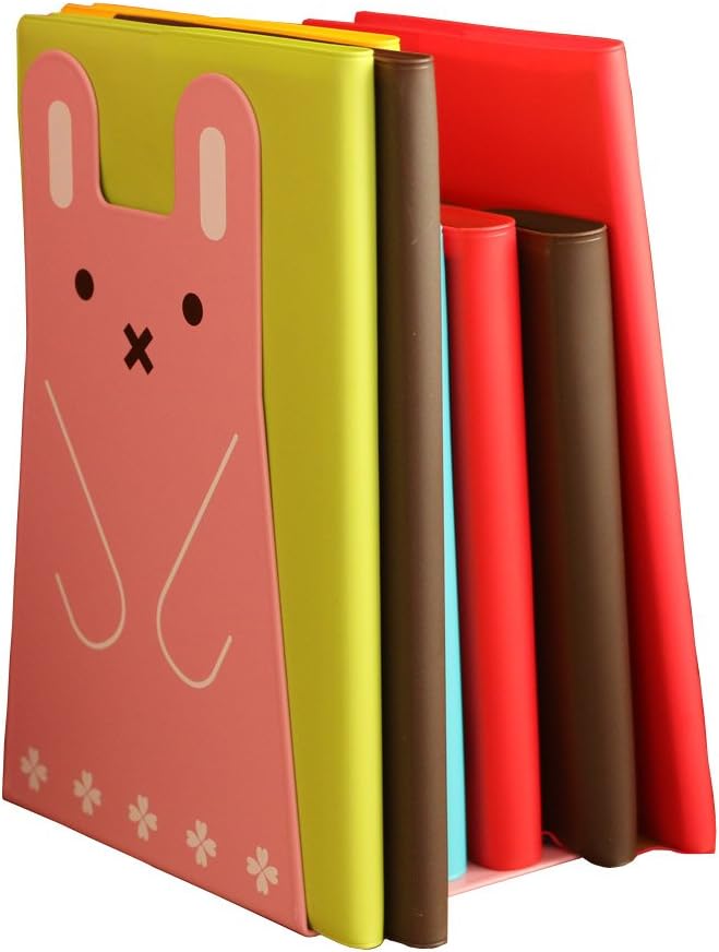 1 Pairs Cute Cartoon Rabbit Nonskid Bookend Book Ends Art Decoration,Pink