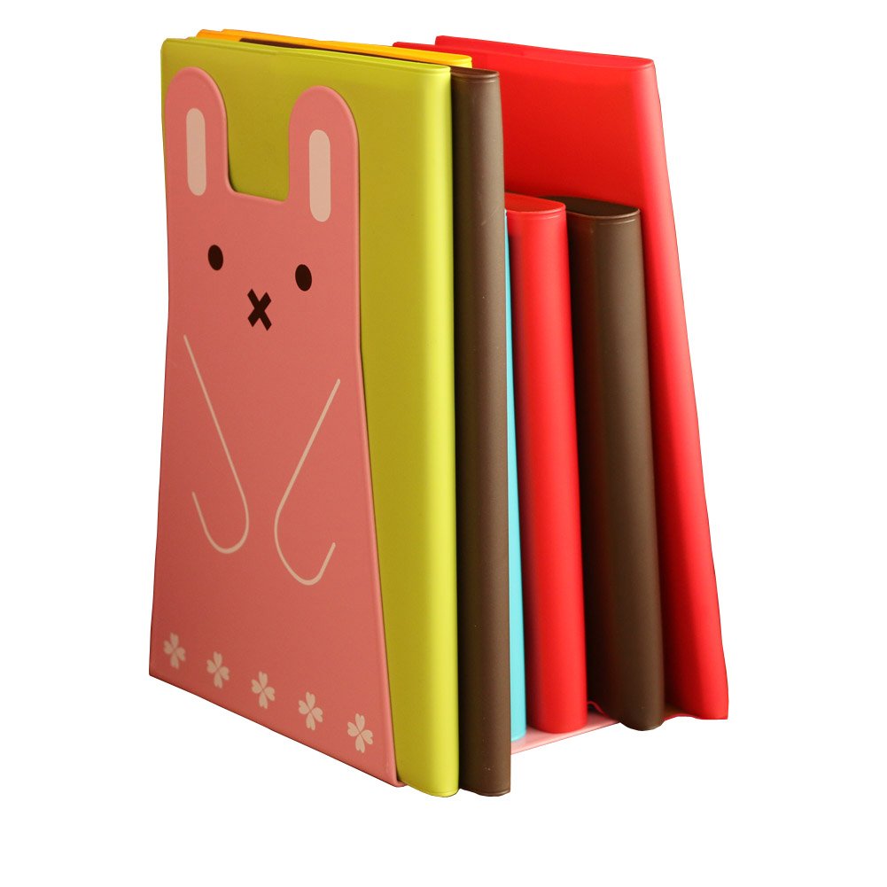 1 Pairs Cute Cartoon Rabbit Nonskid Bookend Book Ends Art Decoration,Pink