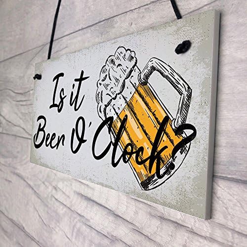 RED OCEAN Beer Signs Beer O'Clock Hanging Garden Shed Sign Wall Pub Bar Plaques Friendship Gifts
