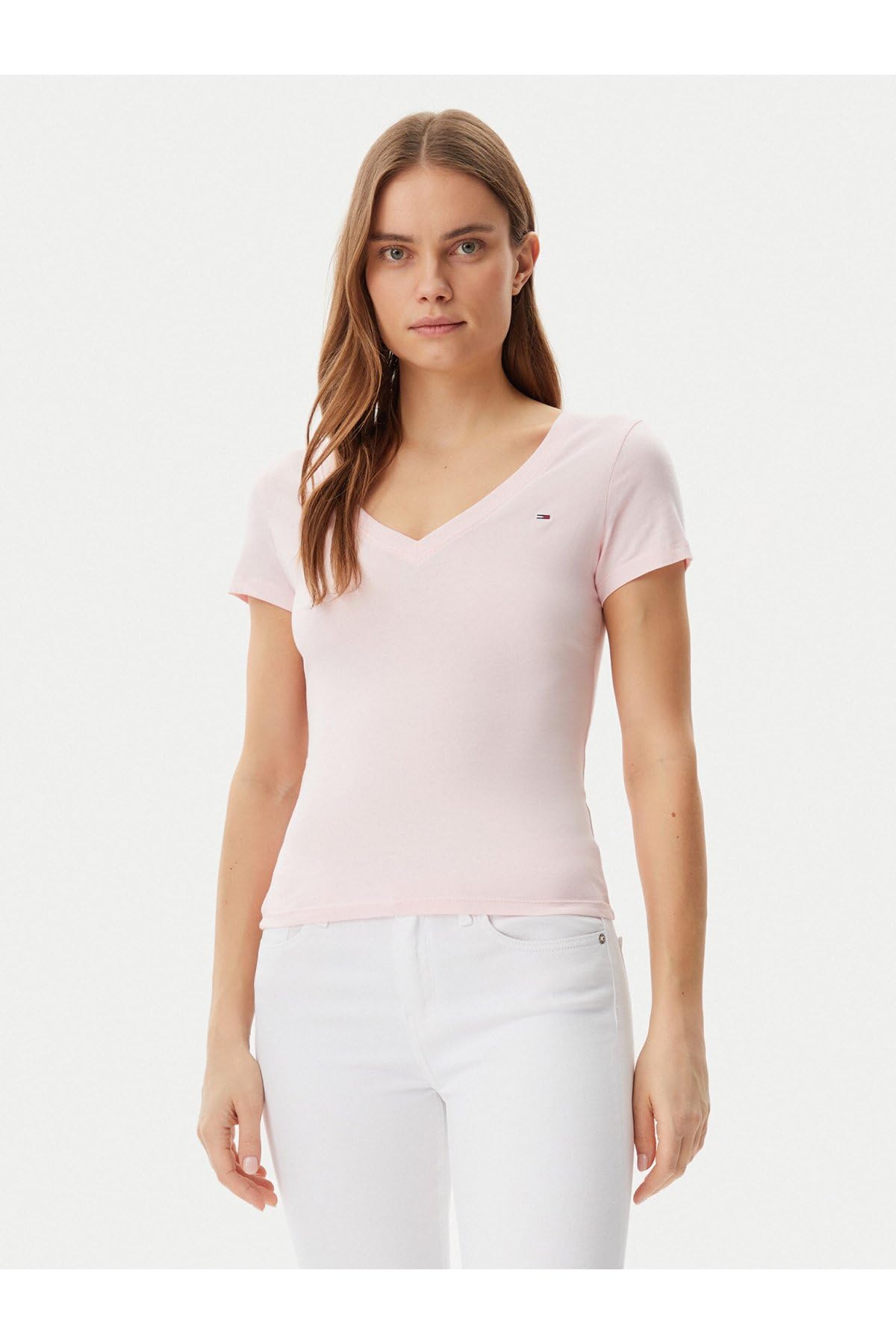 Tommy Jeans Damska koszulka TJW 2-pak dekolt w serek S/S T-Shirt, Multi, XS, Multi (Ecru/szlachetny róż), XS