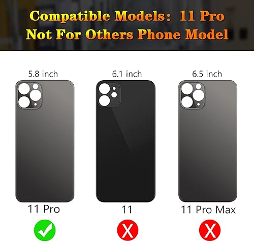 Miniatura 63 de Reemplazo de la cubierta de cristal trasera trasera compatible con iPhone 12 de 6.1 pulgadas + herramientas profesionales (verde)