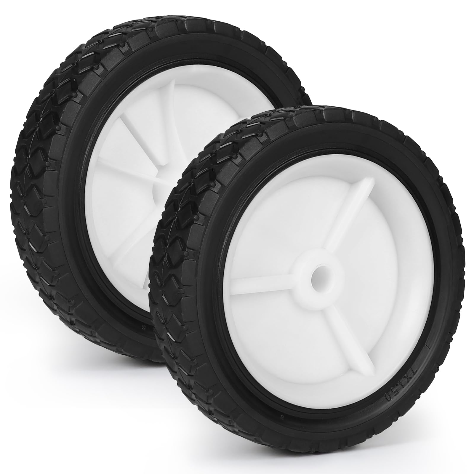 LALAGO 2 piezas Ø175mm Ruedas de Goma, 7in Cortadora de Césped Rueda de la Carretilla Motriz de Reemplazo Capacidad de Carga 70kg para Barbacoa Handcart Césped Tractor Remolque