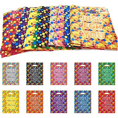 SKKSTATIONERY Party Favor Bags 50 Pcs, Just for you Design Plastic Goody Bags, 8 x 10inch(20x25cm), for Party Cover