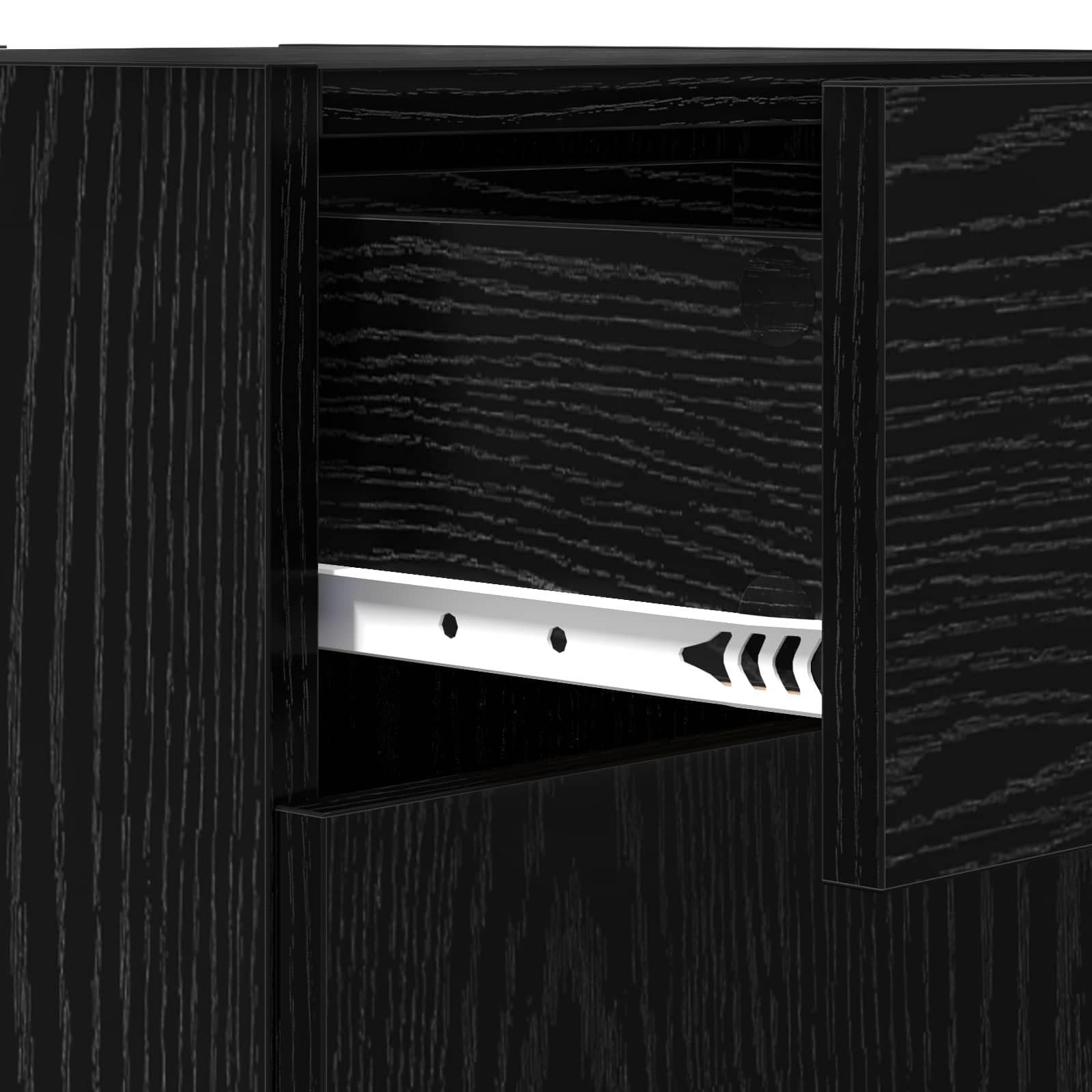 vidaXL Armadio Rovere Nero 40x42,5x93 cm Legno ingegnerizzato Rettangolare Moderno