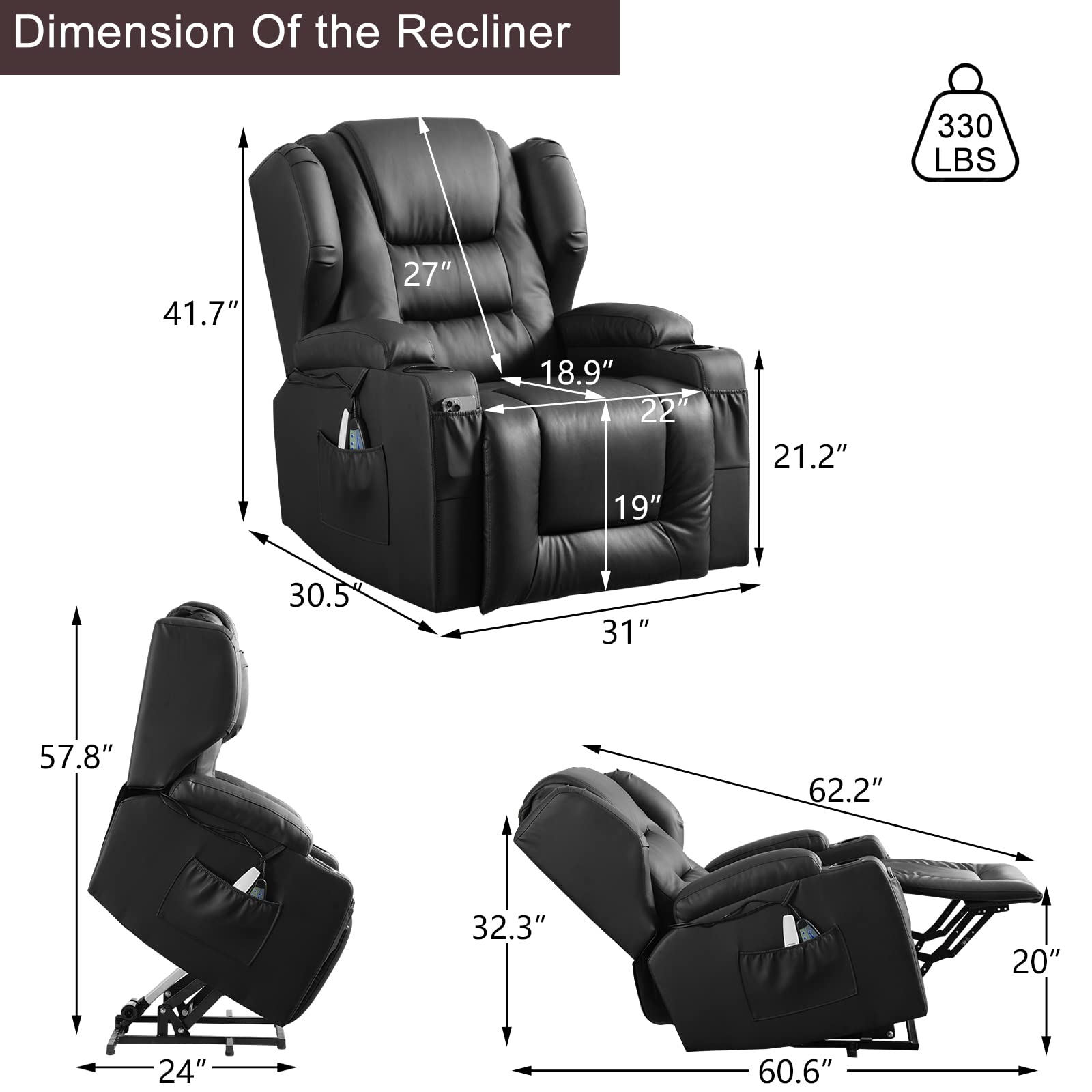Oprisen Power Lift Recliners for Elderly, Electric Lift Recliner On ...
