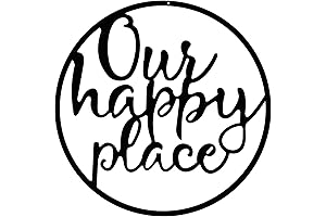 Our Happy Place Metal Wall Sign: Beautify Your Outdoor Space