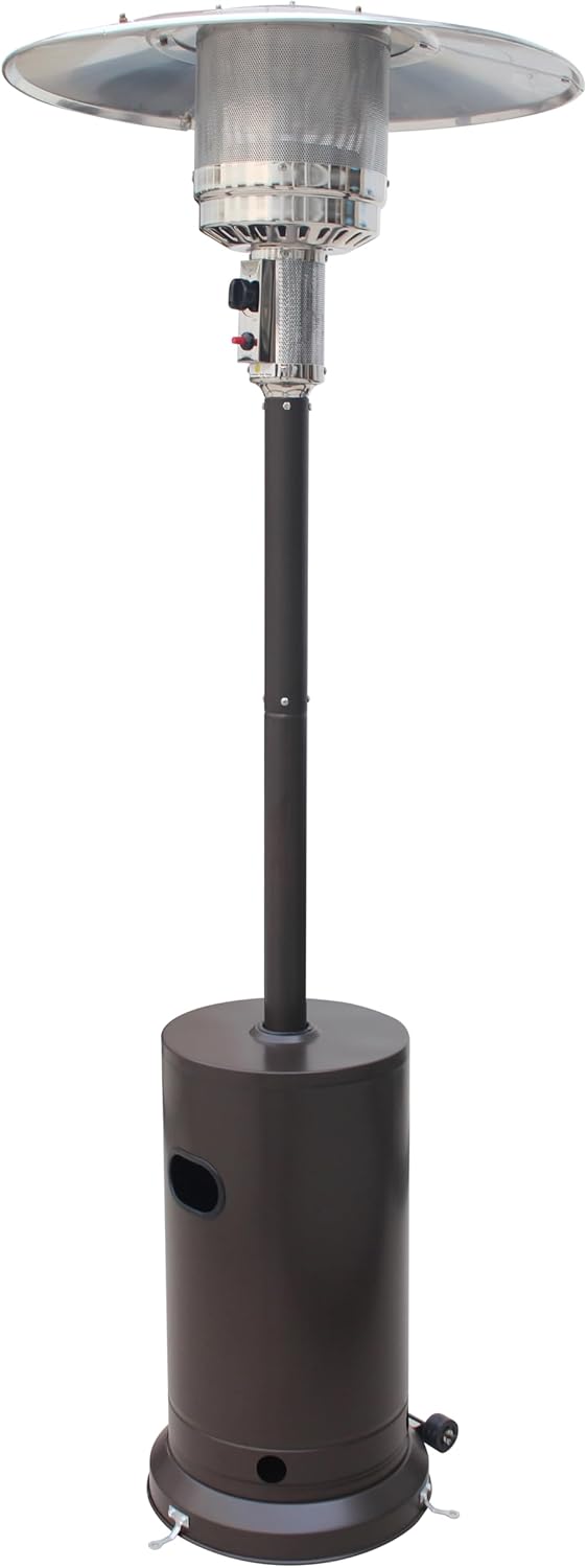 BTExpert 50000 BTU Propane Patio Heater for Out of doors Double-Layer Stainless Metal Burner, Wheels, Triple Safety System, Out of doors Heater Spherical Desk design for Residence and Commerical, Bronze