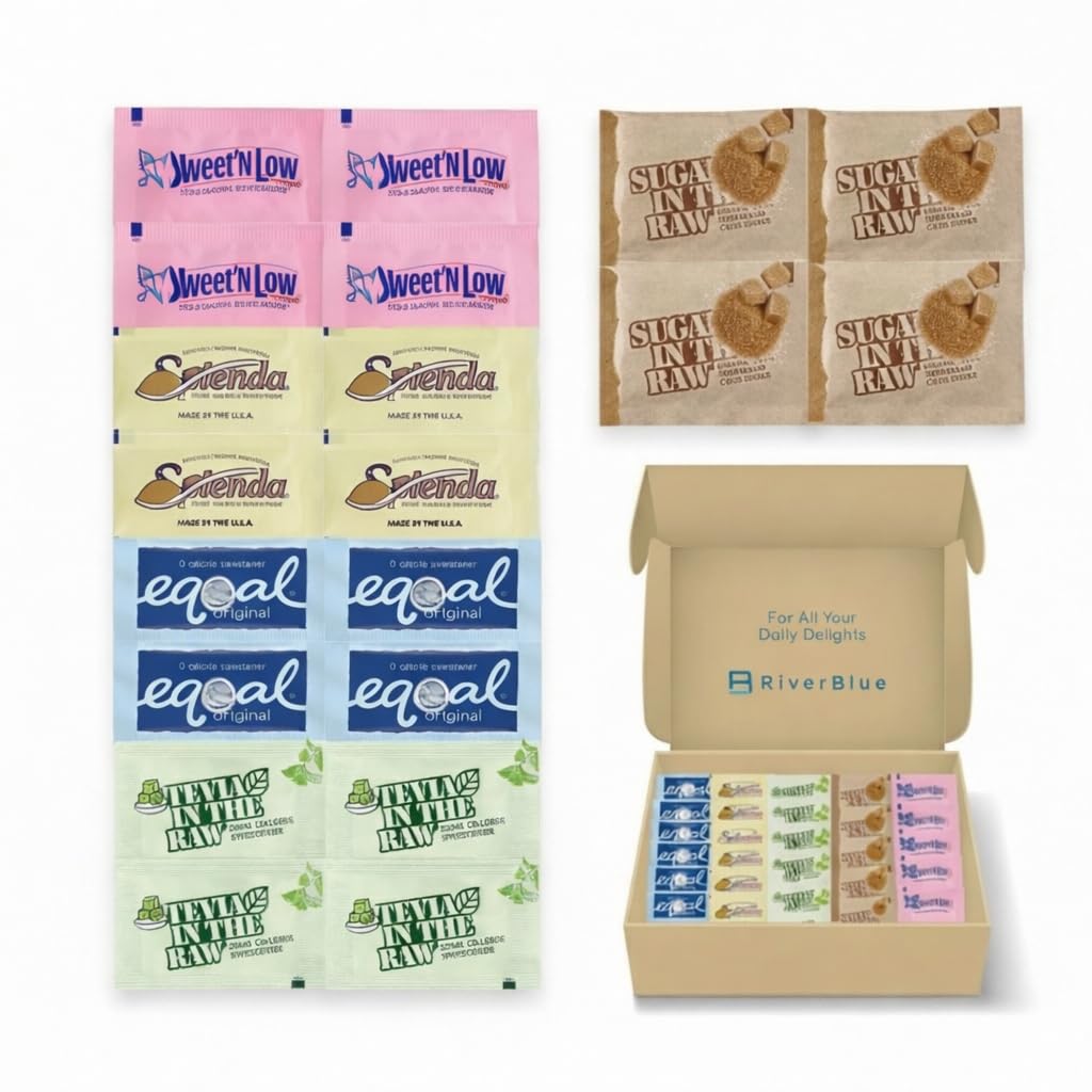 Coffee Gift Favorite Assorted Sugar and Sweetener Packets for On the Go and Everyday Use 350 Pack