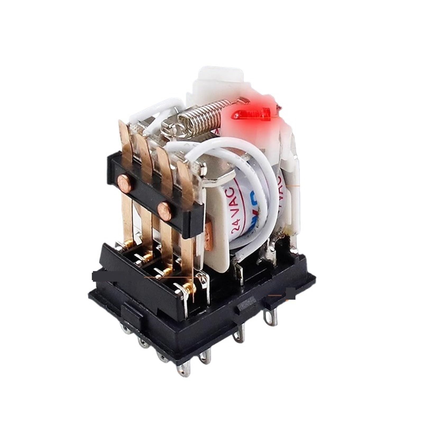 Relé de potencia de bobina HH62P de 5 piezas LY2NJ, relé miniatura de 8 pines con base de zócalo, CC 12 V, CC 24 V, CA 110 V, CA 220 V, 10 A(DC (5Pcs),110V With Base)