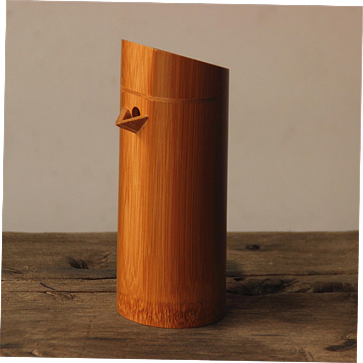 Bamboo Sake Barrel Vintage Bamboo Jug Lightweight Multi Purpose Brown