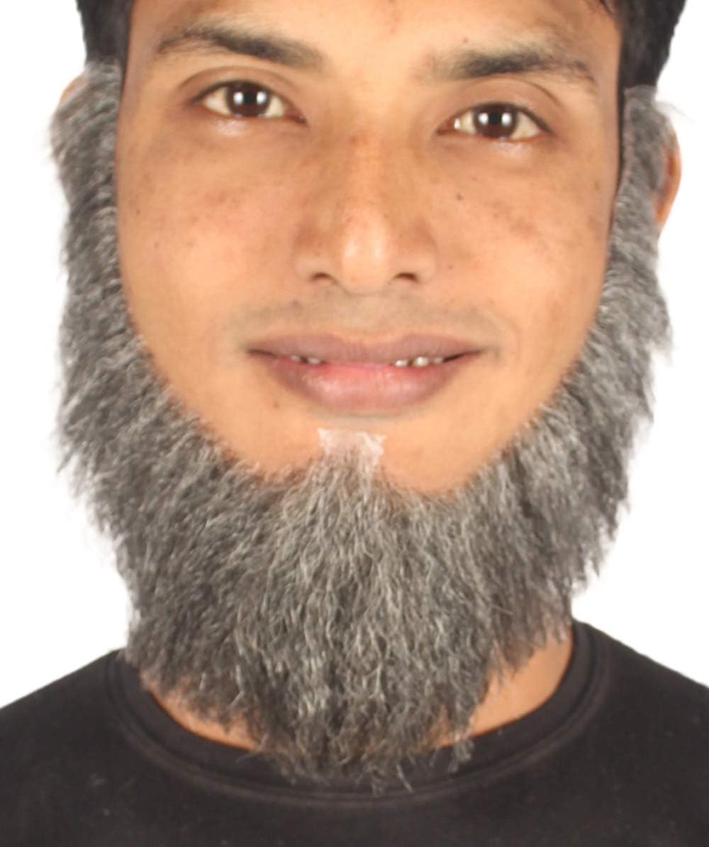 HPO Men's Long Beard Set Gray Cosplay Facial Hair