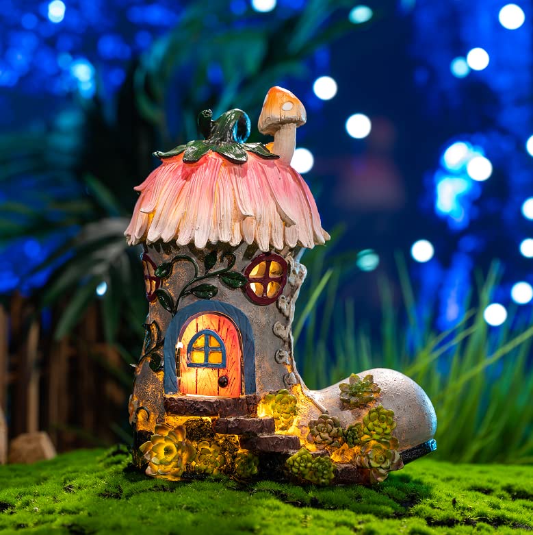 ガーデンオーナメントソーラーフェアリーハウス