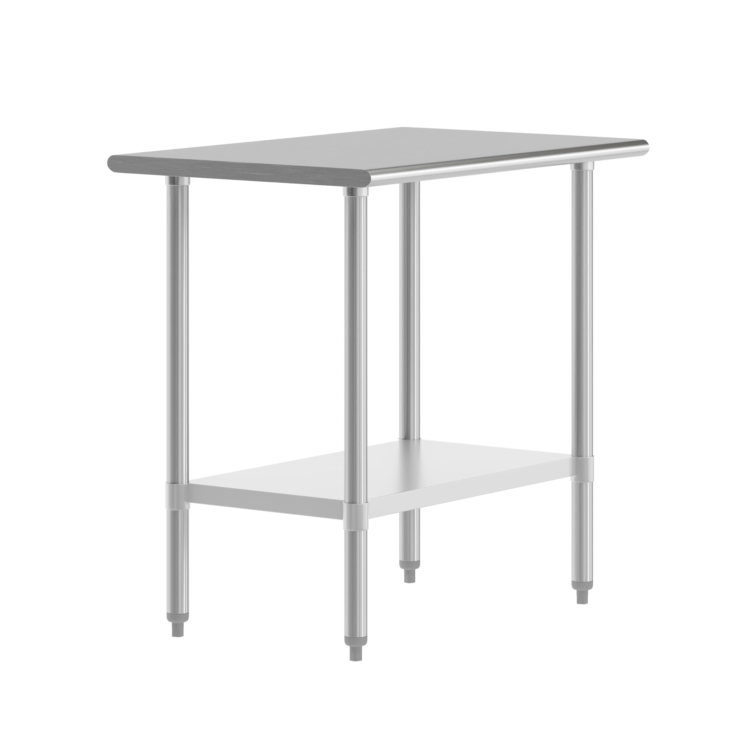 Table de travail en acier inoxydable compacte avec grand rangement