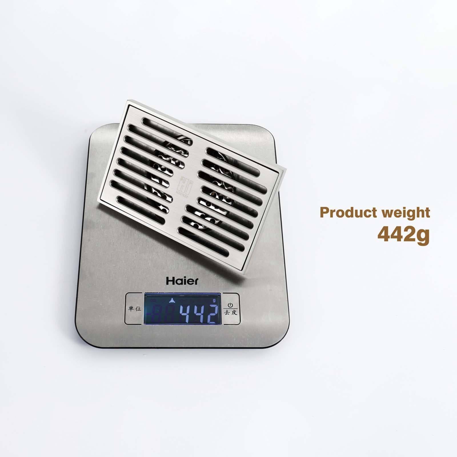 Bonde Douche Nord Américain Siphon Douche Laiton Bonde de Douche Rectangle Bonde Douche Extra Plate 140 * 90mm Siphon de Sol Anti-Odeur Convient pour Cuisine, Salle de Bain