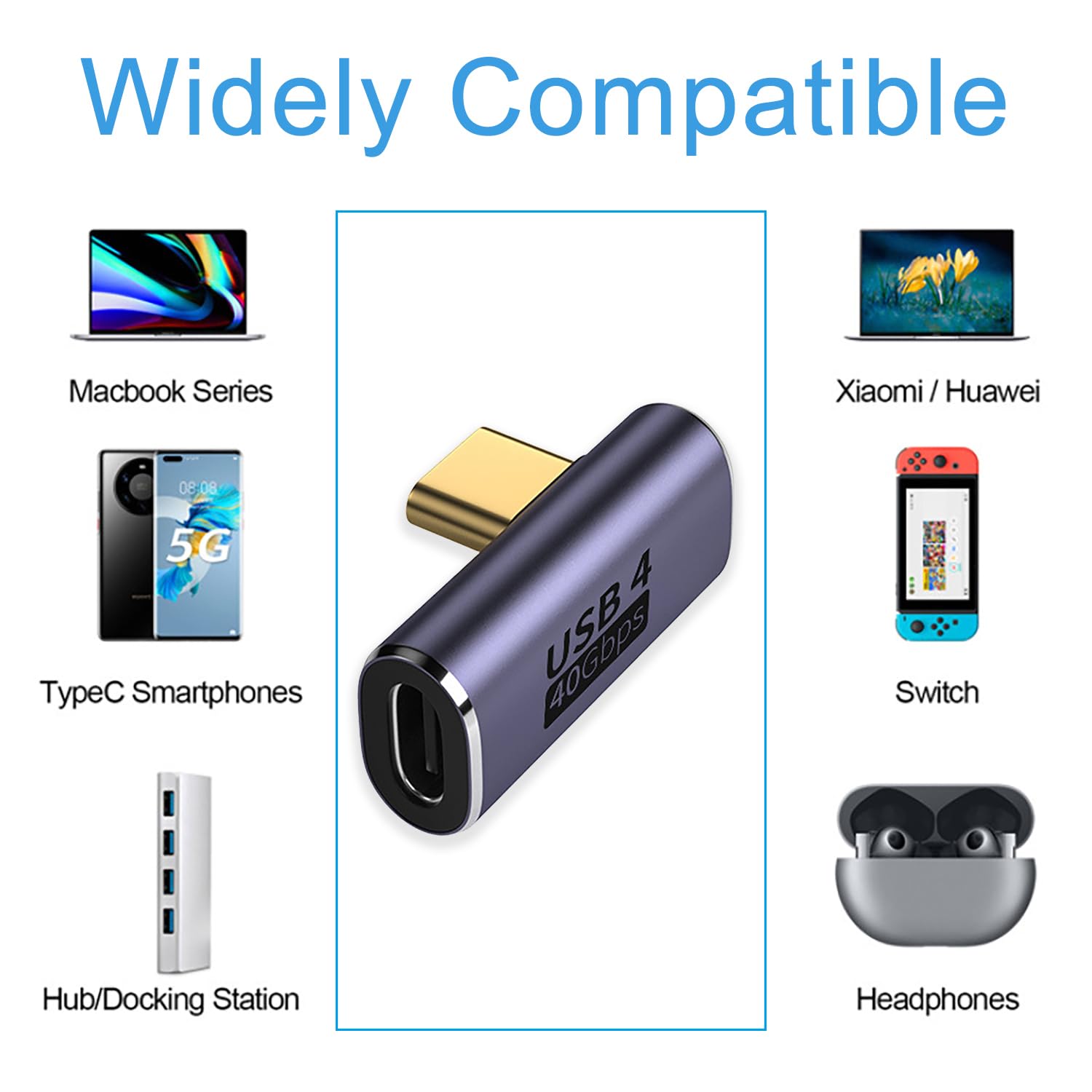 3x USB-C 90 Grad Adapter - L+F+T Set Für Thunderbolt 4 | 40Gbps & 100W Laden