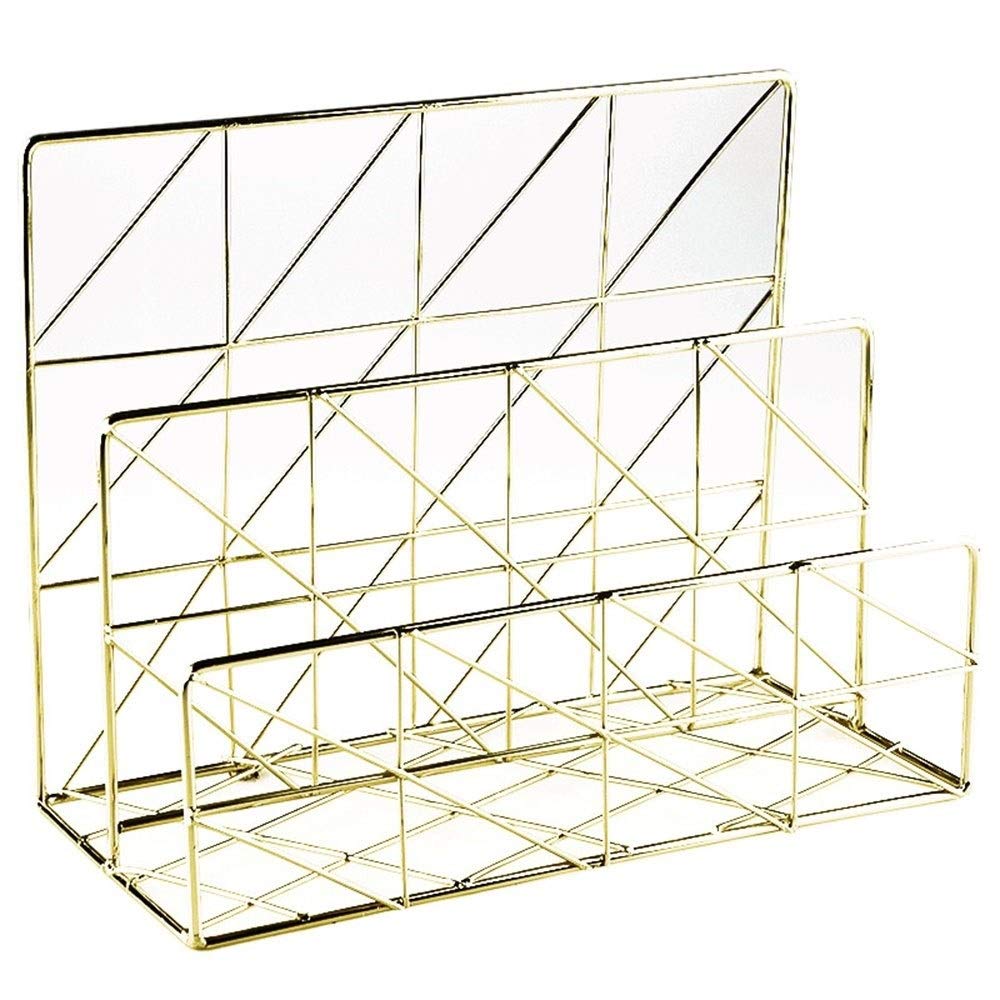 Organizador de cartas para escritorio JFDBGU soporte de metal para ordenar correspondencia y fotos