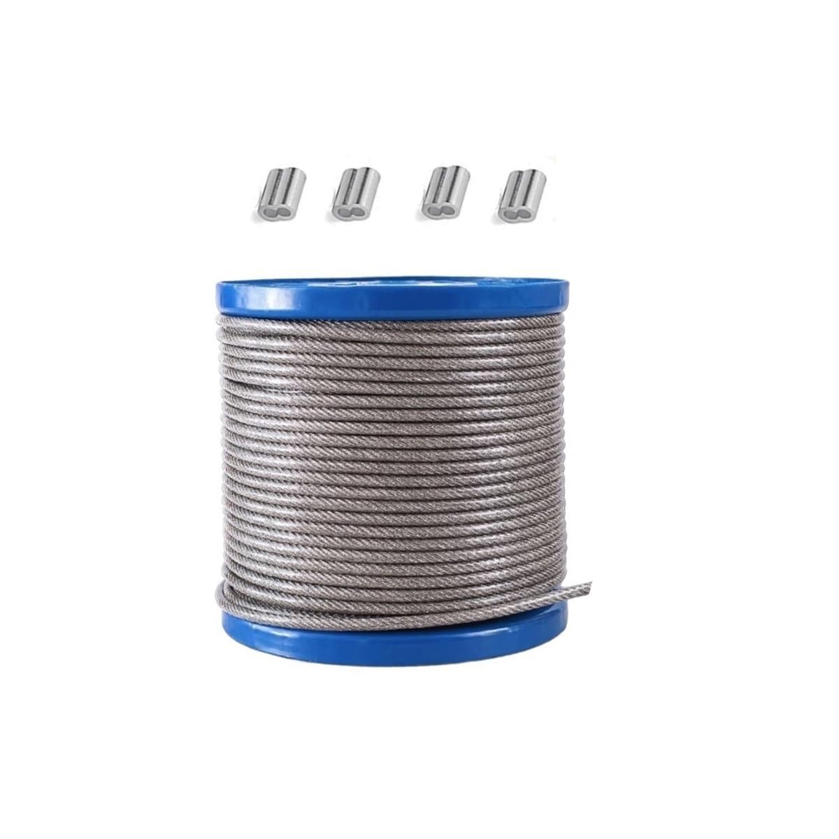Generico Fune Cavo Acciaio, 4mm*20m Cavo Inossidabile Rivestito PVC, Cavo Metallico 304 in Acciaio Inox