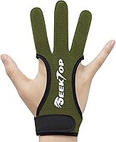 Seektop Archery Shooting Gloves - Leather 3-Finger Protector for Hunting, Youth Adult Beginners - Durable Adjustable Fit