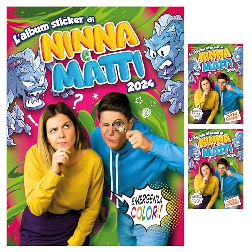 NINNA e MATTI Album Emergenza Colori 2024 con 2 Bustine di Figurine Incluse
