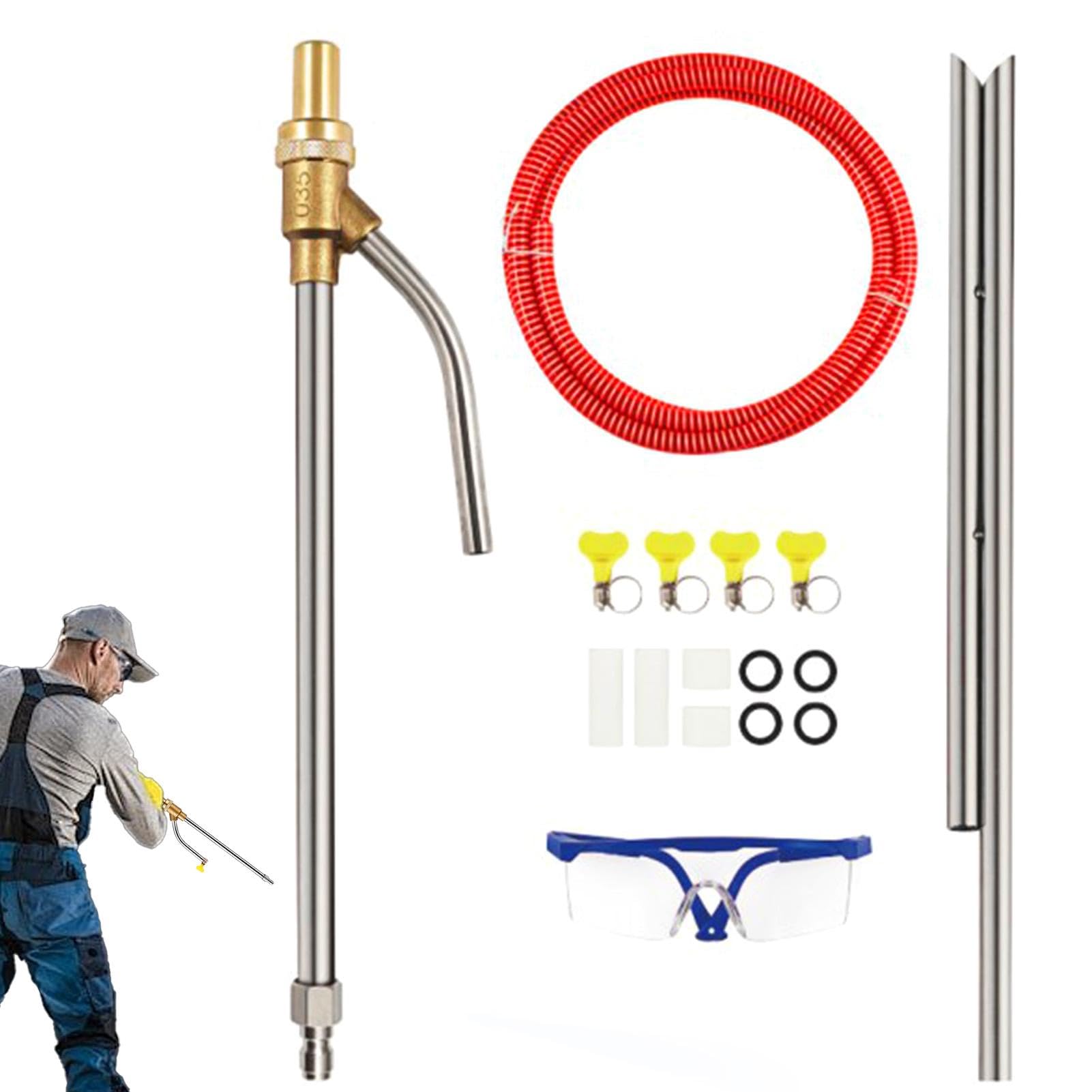 Kit di sabbiatura, kit di sabbiatura per idropulitrice, Sabbiatrici da 5000 psi per idropulitrice, Kit di sabbiatura a sgancio rapido da 1/4 di pollice per rimuovere ruggine, vernice e macchie