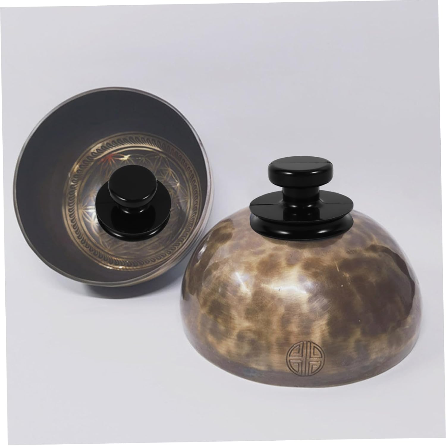 3pcs Buddha Sound Bowl Lifting Handle Practical Cup for Sound Bowl Supply Strong Load-bearing Capacity for Music Therapy and Decorative Use Black