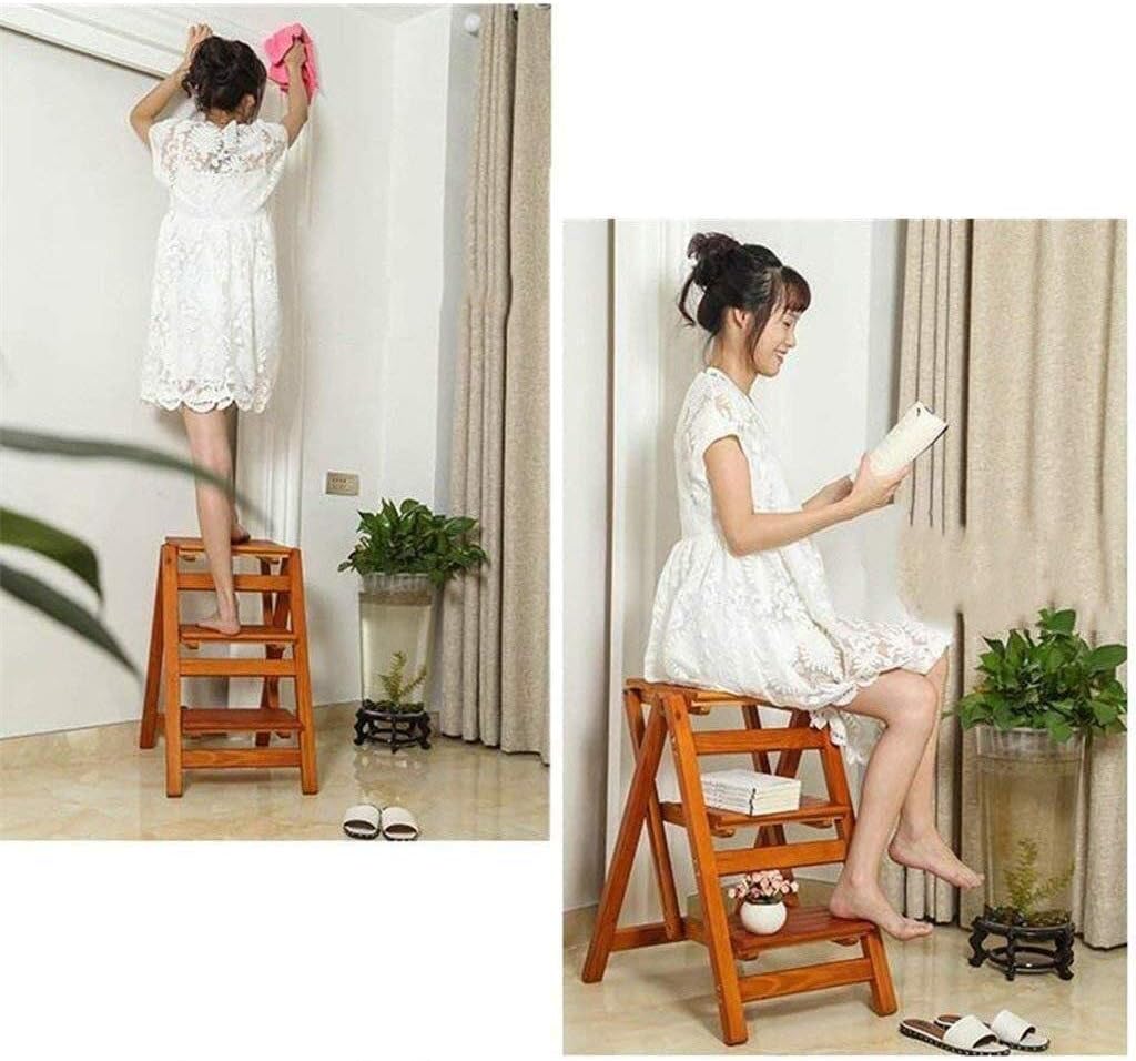 Wooden Stool Wooden Step Ladders Folding Stool Folding Library Steps Multifunctional Ladder Stool Kitchen Office Ladder Chair