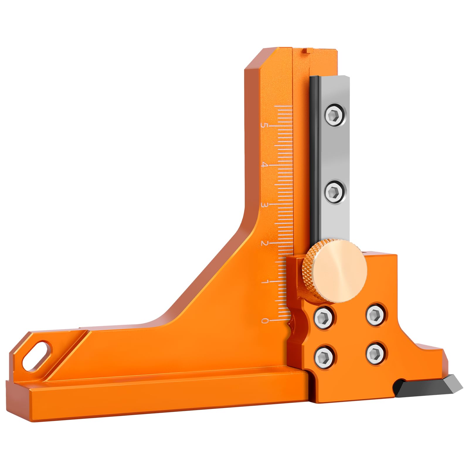 Lulobtg Orange Depth Gauge Aluminum Alloy Woodworking Height Gauge Saw Table Depth Measuring Ruler For Carpenter Construction Diy
