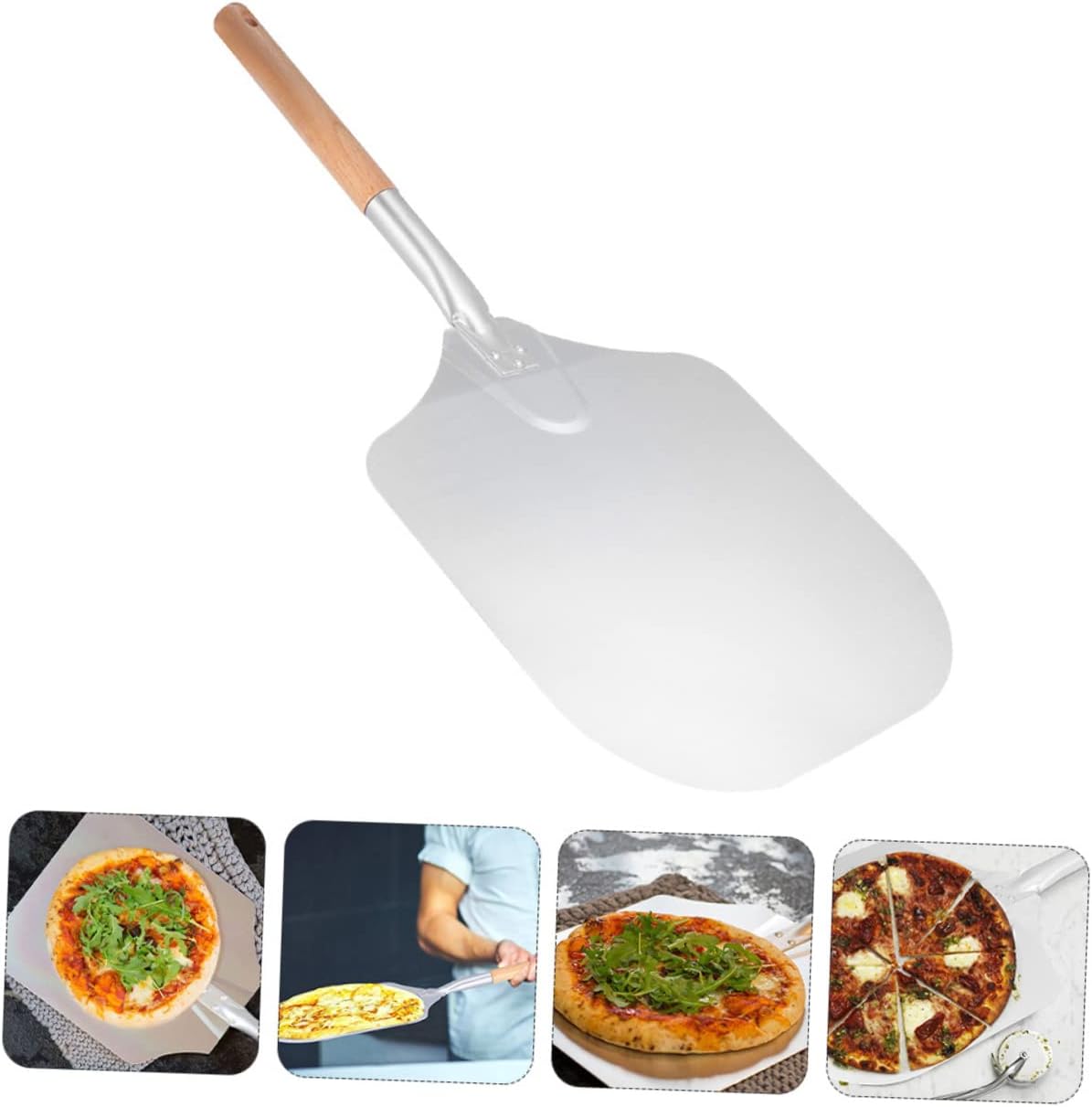 IMIKEYA 2Pcs Detachable Pizza Shovel and Cutter with Wooden Handle Easy to Clean Baking Shovel for Pies Pancakes and Cakes Essential Kitchen Utensils for Baking and Serving